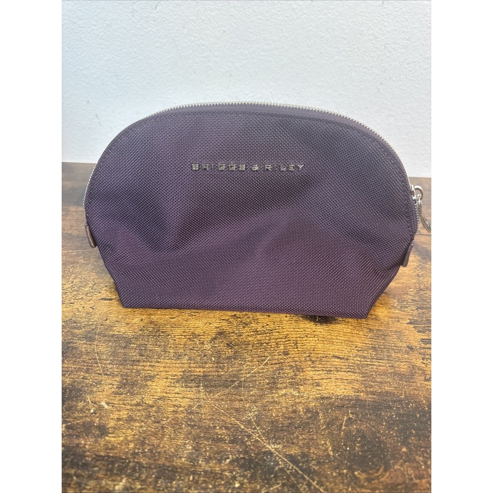 Briggs & Riley Plum Makeup Toiletry Pouch Bag – Zipper Case – 8x6x4 – Excellent